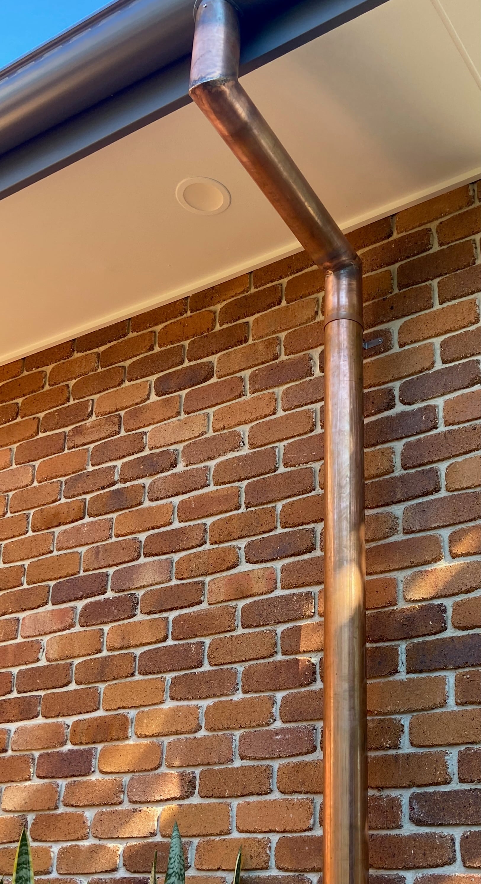 Copper downpipe installation — East Point Plumbing